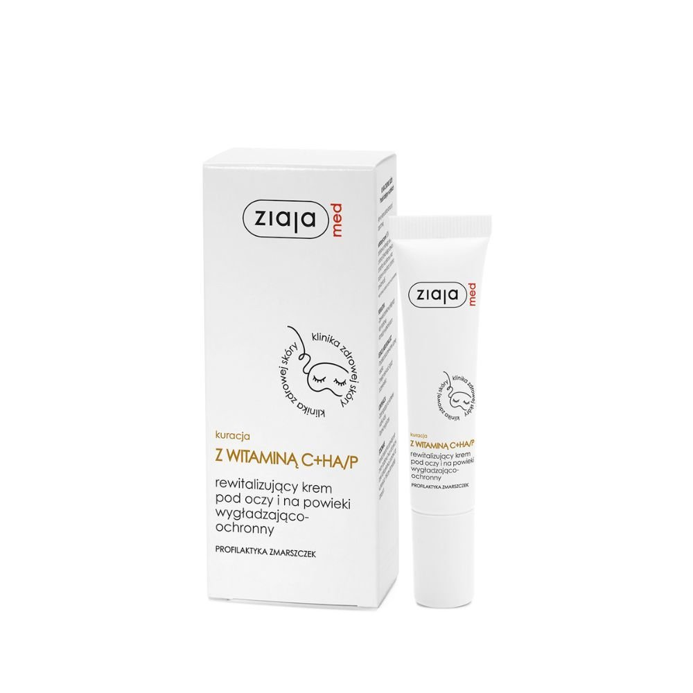ZIAJA Ziaja Med, Kuracja Dermatologiczna, rewitalizujący krem pod oczy z witaminą C+HA/P, 15 ml