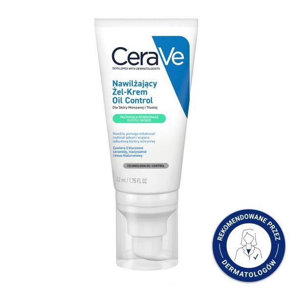 CERAVE CeraVe Oil Control, nawilżający żel-krem, skóra mieszana, tłusta, 52 ml