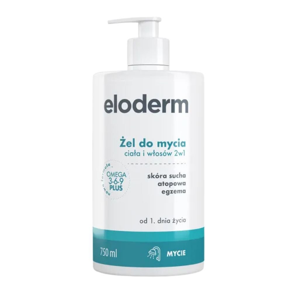 Nieznana Eloderm, żel, do mycia ciała i włosów, 2w1, 750 ml