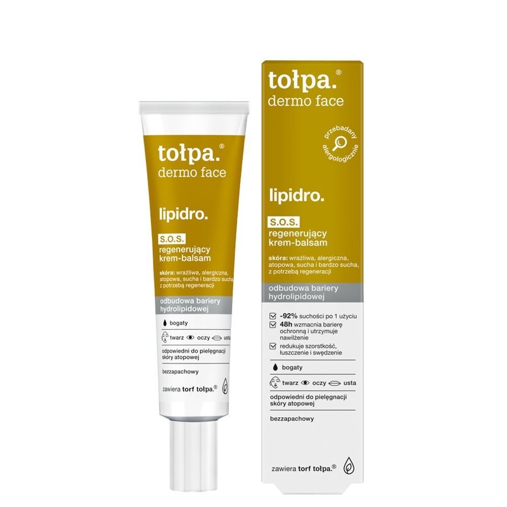 TOŁPA Tołpa Dermo Face Lipidro S.O.S., regenerujący krem-balsam, 40 ml — Inhaltsstoffe i ocena