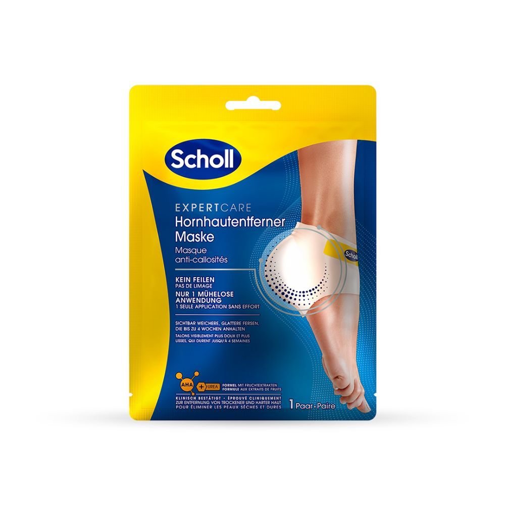 Scholl Scholl Expert Care, Złuszczająca maska na pięty z kwasami AHA, 1 para​