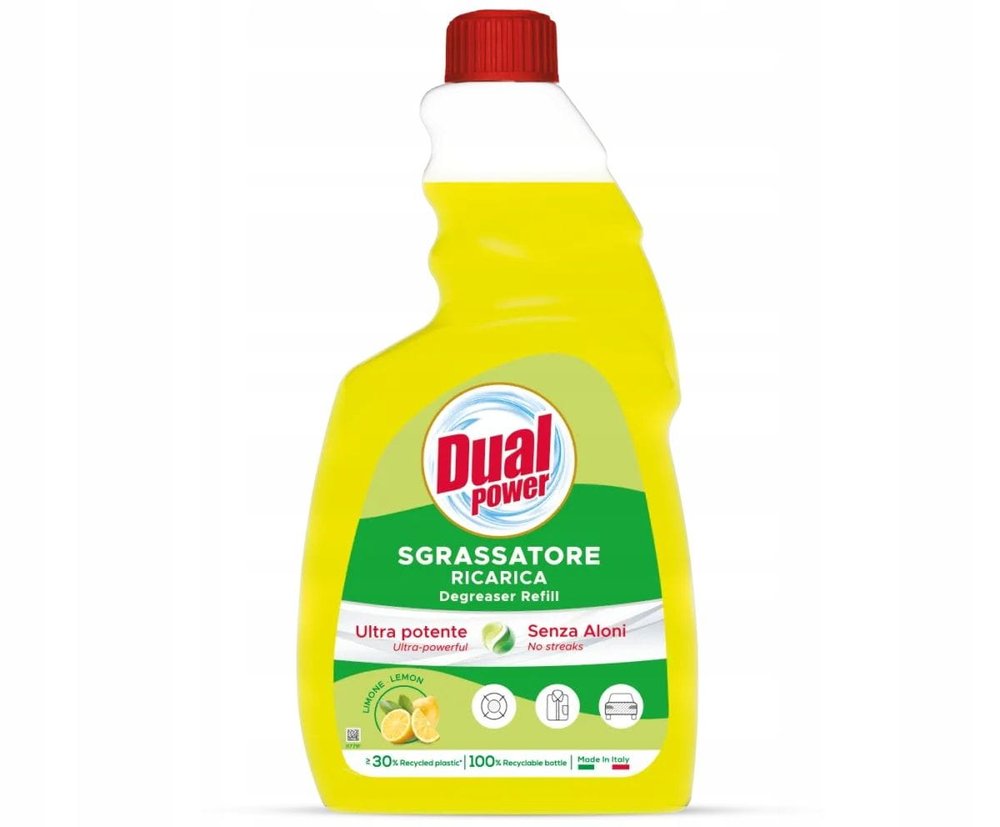 Dual Dual Power Sgrassatore Limone Ricarica Degreaser Refill 750 ml – włoski odtłuszczacz cytrynowy w opakowaniu uzupełniającym — Inhaltsstoffe i ocena